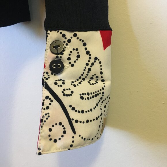 Alfred Dunner Retro 90s Button Up Two Fabric Cardigan - Picture 5 of 15